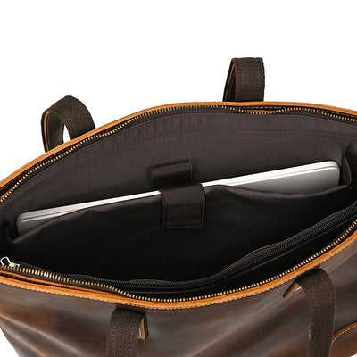 Bolso Tote de Cuero Crazy Horse Gran Capacidad - Image 34