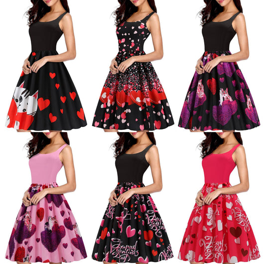 Vestido Columpio con Estampado de Corazón - Diseño Elegante para San Valentín - Image 2