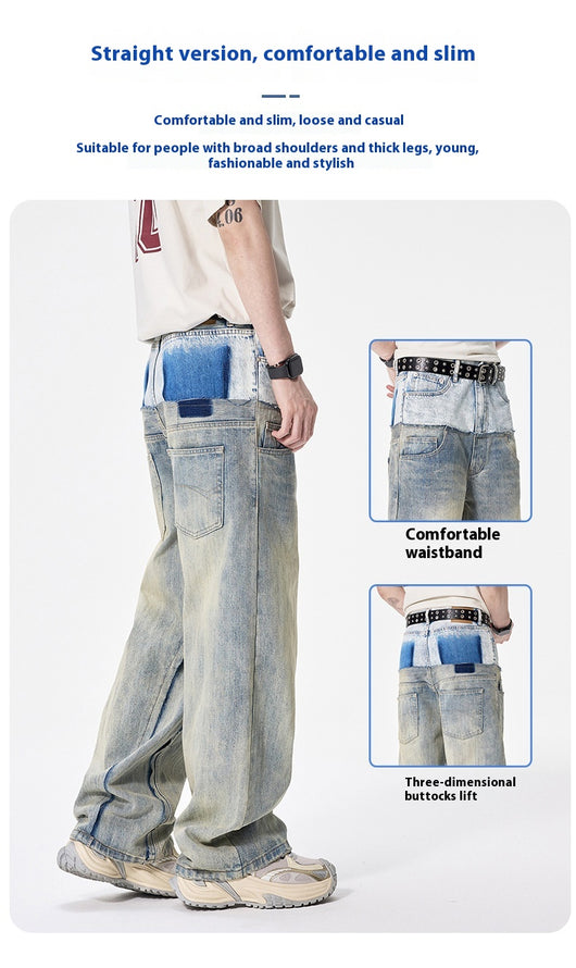 Pantalones Denim Rectos Oversize para Hombre - Image 17