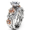 Anillo de Flor Rosa Esmaltado