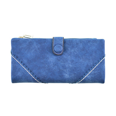 Cartera Larga para Mujer de Cuero con Encaje, Cierre de Hebilla y Múltiples Compartimentos - Image 11