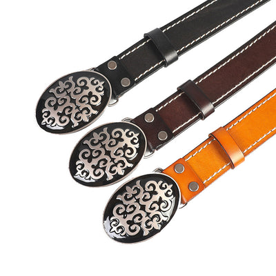 Cinturón de Cuero para Hombre con Hebilla Lisa y Elegante - Image 10