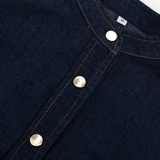 Vestido Camisero Denim con Mangas Farol y Cordones - Image 14