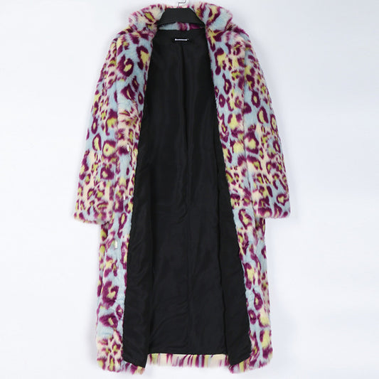 Abrigo de Piel Estampado Leopardo Mujer Largo Slim Invierno - Image 2