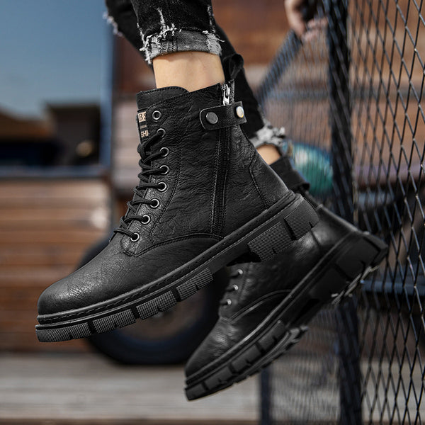 Botas Casuales de Cuero con Cierre de Cremallera - Diseño Resistente
