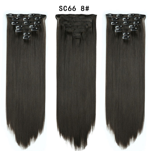 Set de Extensiones de Cabello con 16 Clips - Peluca de Fibra Sintética Premium - Image 10