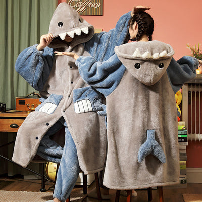 Cream and yellow thick flannel hooded pajama set with pineapple appliques, worn by a person sitting indoors. - Image 5