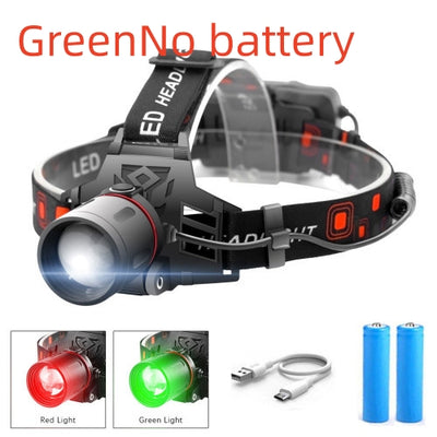 Linterna Frontal LED T6 Multi-Luz: Blanca, Verde y Roja con Zoom - Image 8