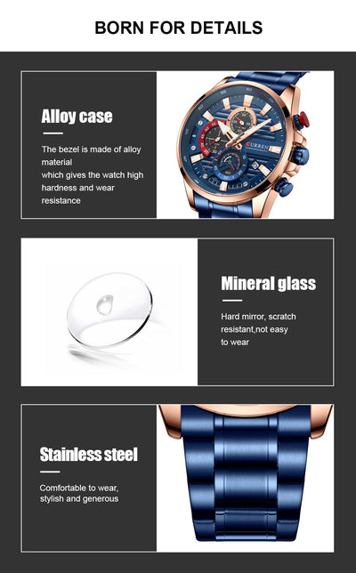 Reloj Deportivo de Acero Inoxidable con Seis Esferas - Cuarzo Precisión - Image 19