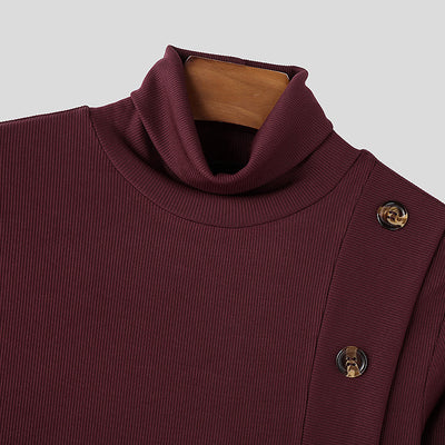 Suéter Cuello Alto para Hombre con Botones - Diseño Clásico Europeo - Image 15