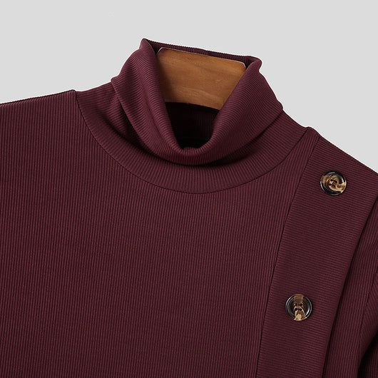 Suéter Cuello Alto para Hombre con Botones - Diseño Clásico Europeo - Image 15