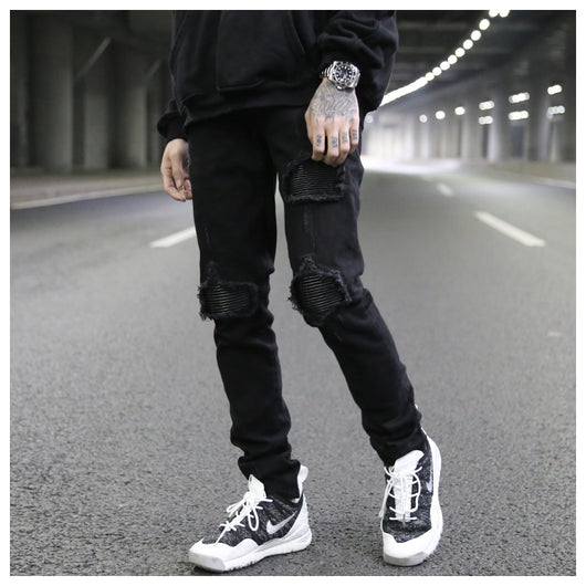 Jeans Slim Fit Elásticos con Parches de Costura PU - Image 11