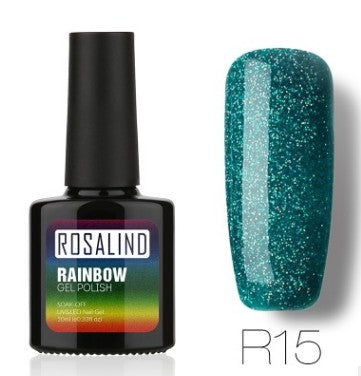 Esmalte de Gel Fotocurable ROSALIND sin Químicos - Sistema Arcoíris con Brillos - Image 20