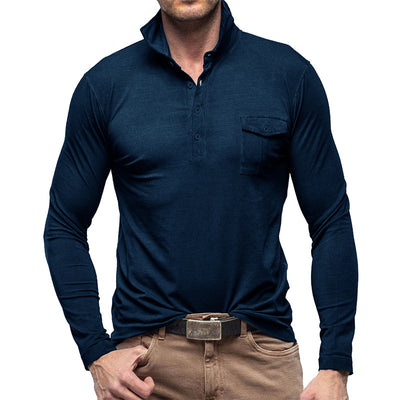 Camisa Clásica de Manga Larga Estilo Europeo para Hombre - Image 19