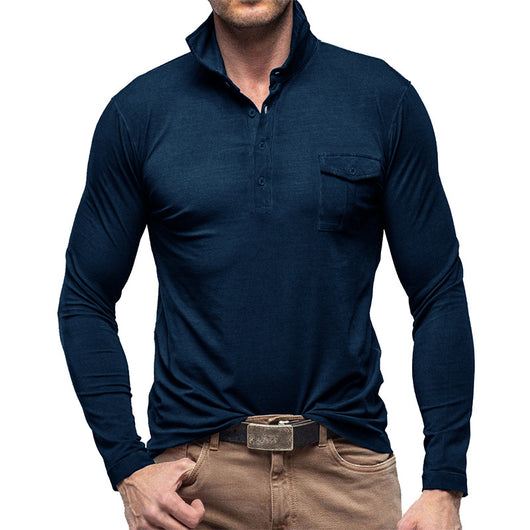 Camisa Clásica de Manga Larga Estilo Europeo para Hombre - Image 19