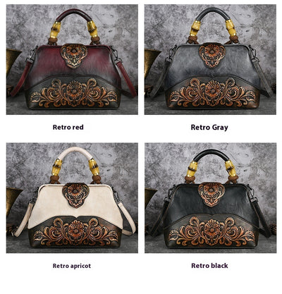Bolso Crossbody de Cuero con Grabado Retro y Cierre Magnético - Image 18