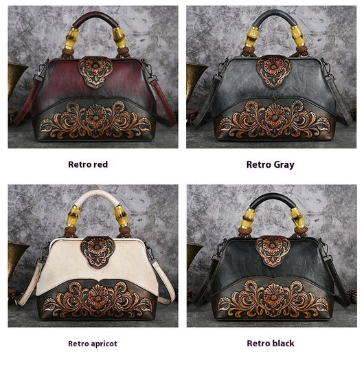Bolso Crossbody de Cuero con Grabado Retro y Cierre Magnético - Image 18