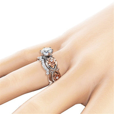 Anillo de Flor Rosa Esmaltado - Image 2