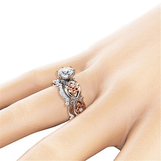 Anillo de Flor Rosa Esmaltado - Image 2