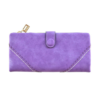 Cartera Larga para Mujer de Cuero con Encaje, Cierre de Hebilla y Múltiples Compartimentos - Image 7