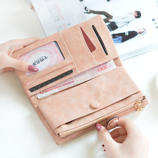 Cartera Larga para Mujer de Cuero con Encaje, Cierre de Hebilla y Múltiples Compartimentos - Image 2