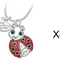 Animal Pendant Necklace Cute Ladybug Heart Shaped Rojo Rhinestone Letter Fashion Pendant 4XSilver