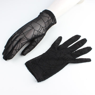 Guantes de Malla Negra con Dedos Abiertos para Mujer - Image 5
