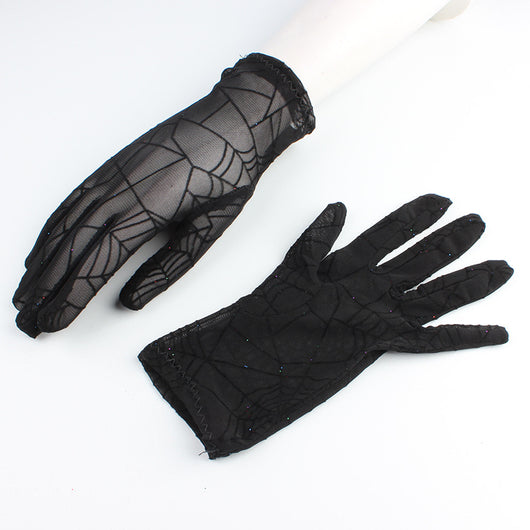 Guantes de Malla Negra con Dedos Abiertos para Mujer - Image 5