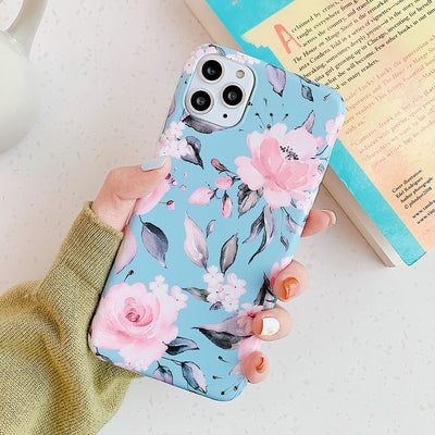 Funda para celular con diseño vintage de hojas de plátano y flores acuarela