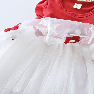 Vestido Largo con Mangas y Detalle de Flores - Image 9