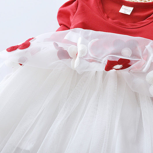 Vestido Largo con Mangas y Detalle de Flores - Image 9