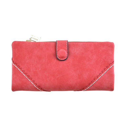 Cartera Larga para Mujer de Cuero con Encaje, Cierre de Hebilla y Múltiples Compartimentos - Image 9