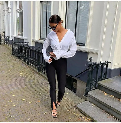 Pantalones Slim Micro Abiertos con Cierre Frontal - Image 10