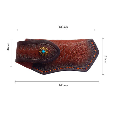 Estuche de Almacenamiento para Cuchillos en Cuero Vacuno Grabado - Image 2