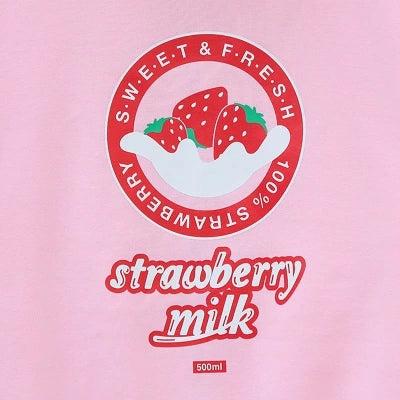 Sudadera con Cierre Strawberry Milk para Mujer - Estilo Casual Invierno Rosa y Lavanda - Image 4