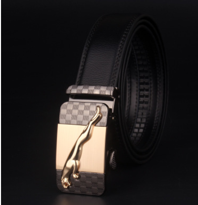 Cinturón de Cuero para Hombre con Hebilla de 8 Caracteres - Estilo Casual Moderno - Image 11