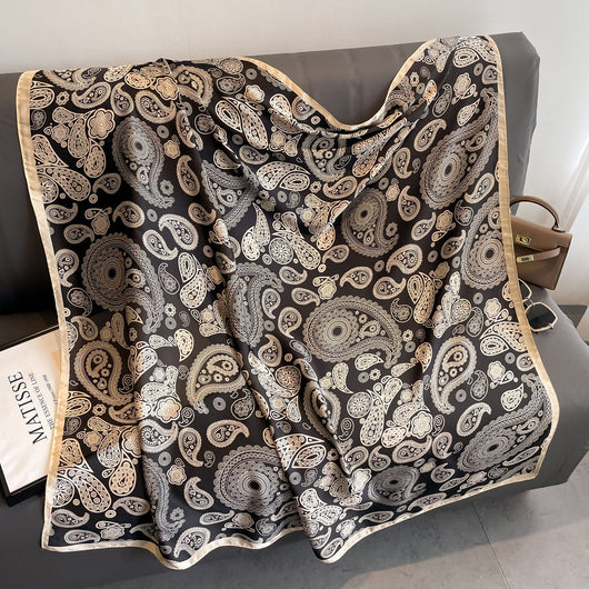 Pañuelo de Seda Estampado Exótico Multiusos - Image 13