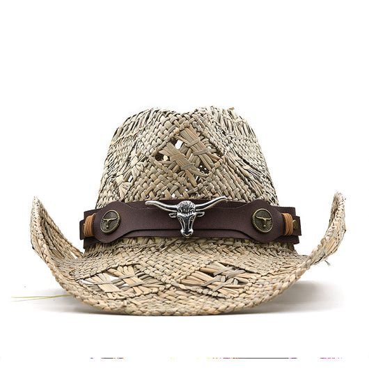 Sombrero Vaquero Occidental Tejido a Mano con Decoración de Pasto Natural - Image 4