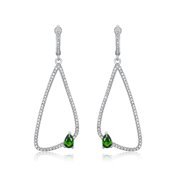 Aretes de Plata S925 con Diopsida Natural para Mujer - Image 5