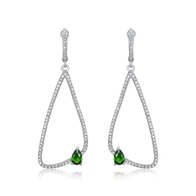 Aretes de Plata S925 con Diopsida Natural para Mujer - Image 5