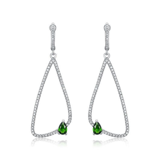 Aretes de Plata S925 con Diopsida Natural para Mujer - Image 5