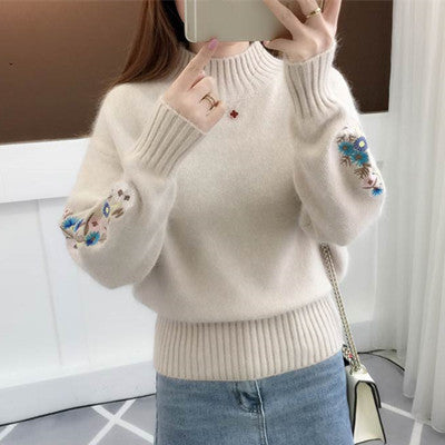 Blusa Manga Larga Cuello Alto con Bordado en Hilo - Image 17