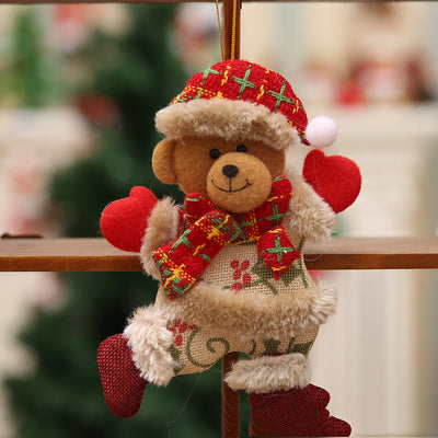 Adorno Navideño Muñeca Anciano Bosque con Gorro Tejido de Copo de Nieve - Image 5