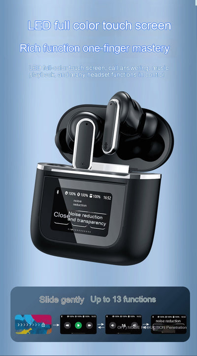 Auriculares Bluetooth con Pantalla Táctil Inteligente - Batería Extendida y Cancelación de Ruido - Image 16