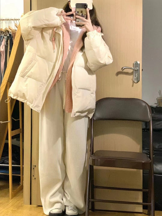 Abrigo Acolchado Doble Tela con Capucha para Mujer - Chaqueta Térmica Gruesa - Image 3