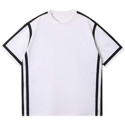 Playera de Contraste con Paneles en Blanco y Negro - Image 5