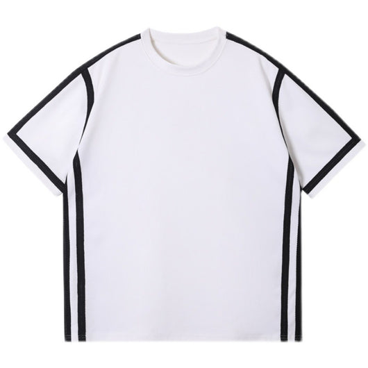 Playera de Contraste con Paneles en Blanco y Negro - Image 5