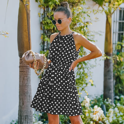 Vestido Elegante de Chifón con Lunares para Mujer - Image 16