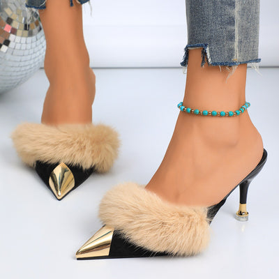 Pantuflas Cerradas de Tacón Bajo con Forro Suave