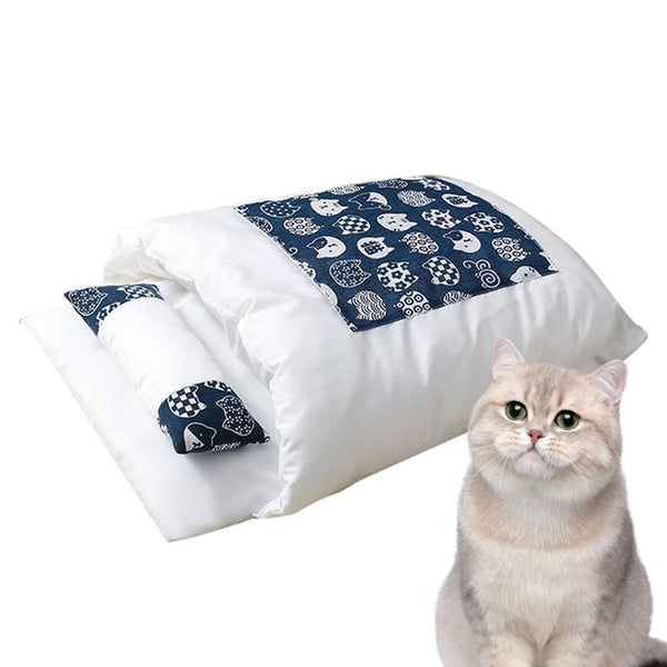 Cama Térmica para Gatos con Saco de Dormir Removible y Almohada
